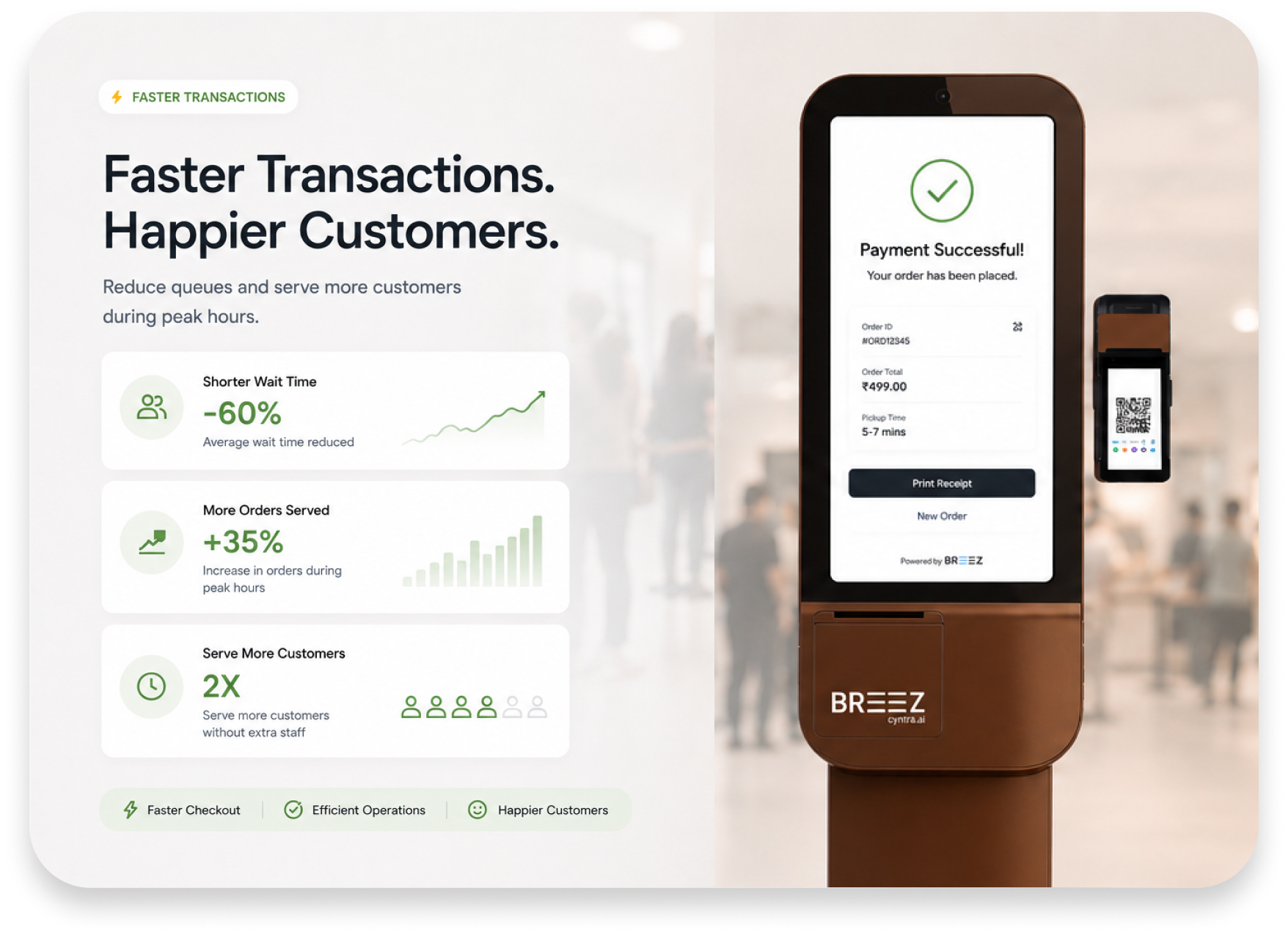 Breez self-service kiosk faster transactions